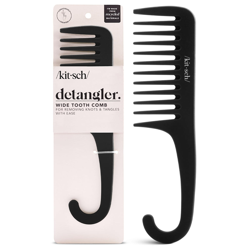 Kitsch curved-handle detangler hanging design for bathroom storage