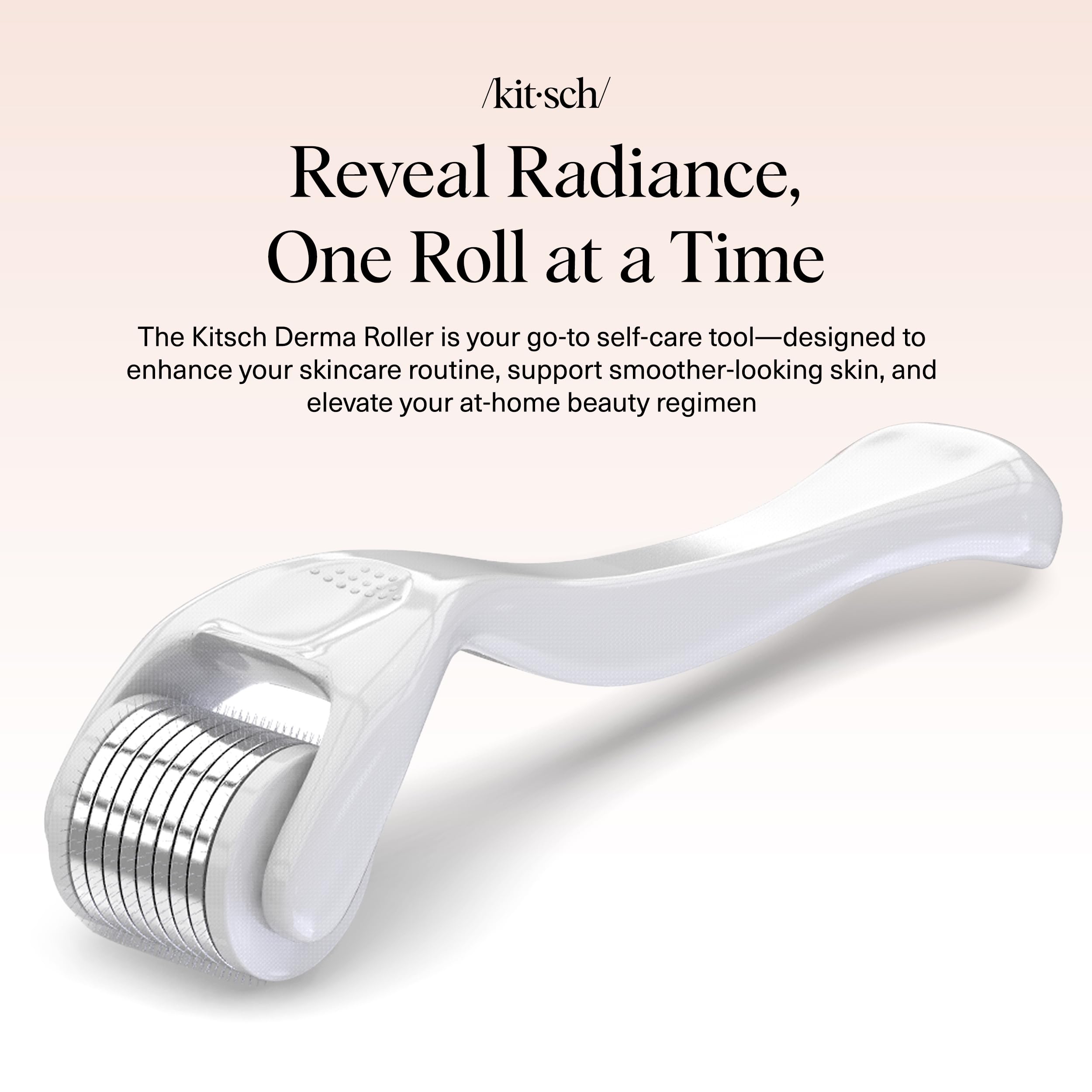 Kitsch Derma Roller on scalp for versatile at-home care routine.