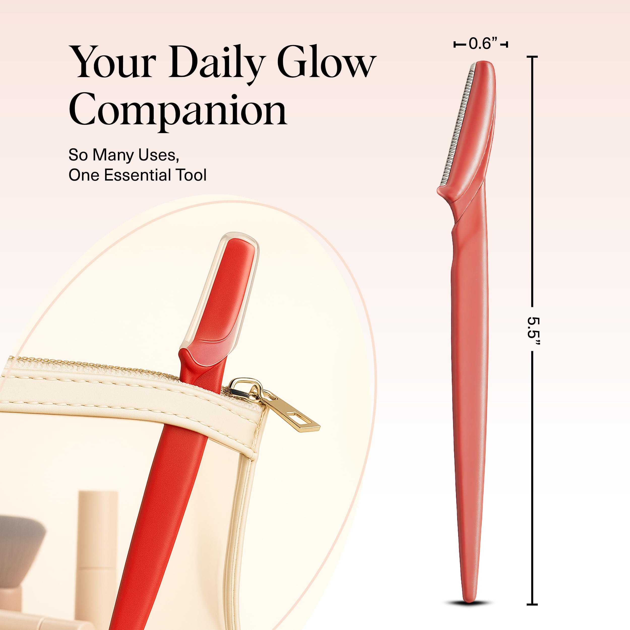 Kitsch Dermaplane Razor travel-friendly design for on-the-go grooming.