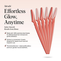 Kitsch Dermaplane Razor eyebrow trimmer Coral for precise brow shaping