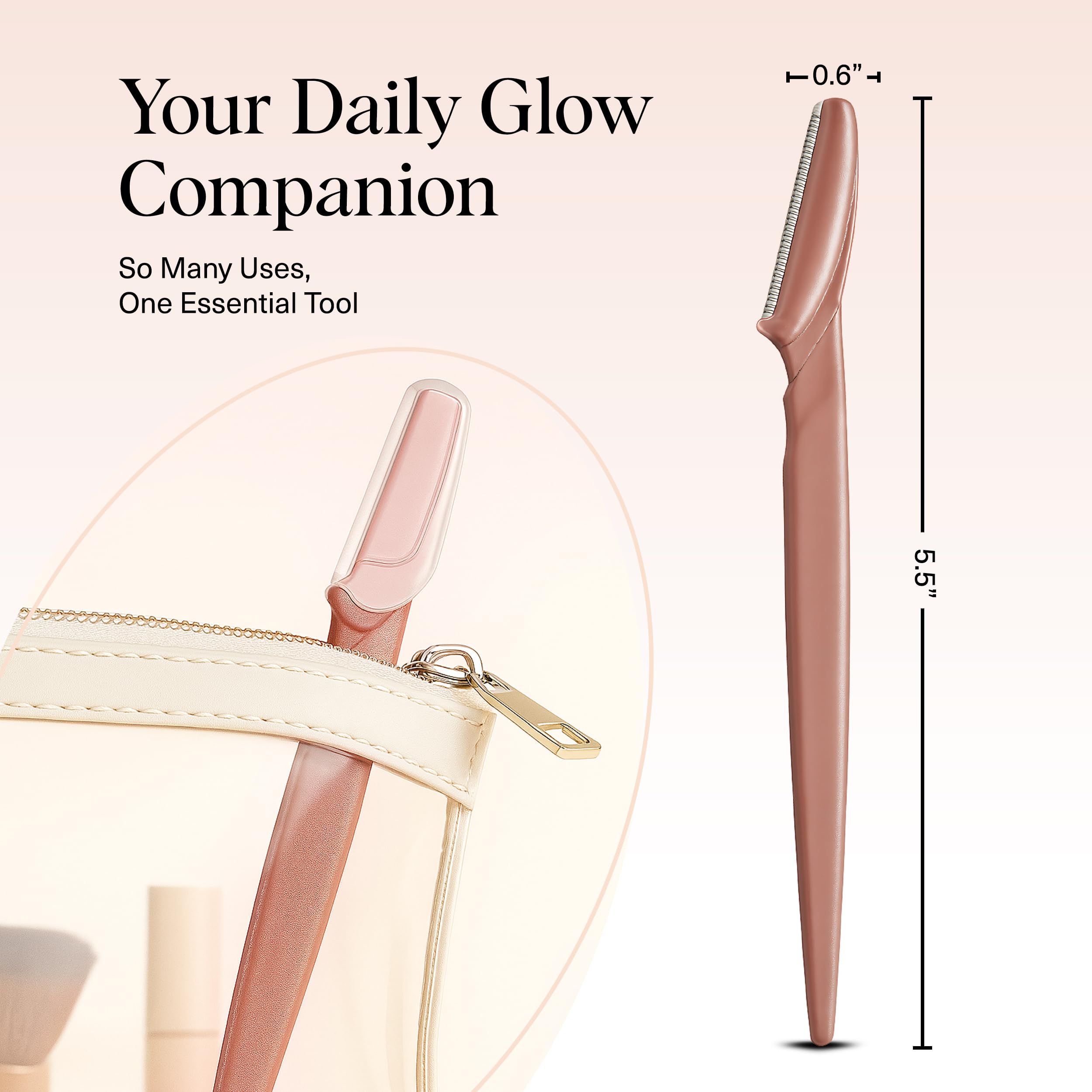 Eyebrow trimming with Kitsch Dermaplane Razor for precise shaping and neat brows.