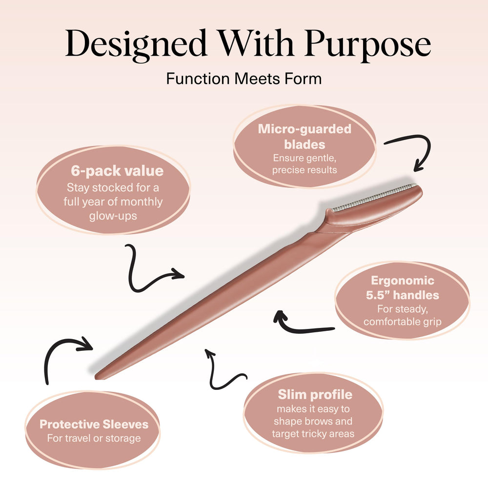 Applying the Kitsch Dermaplane Razor on skin prepares it for serums and moisturizers.