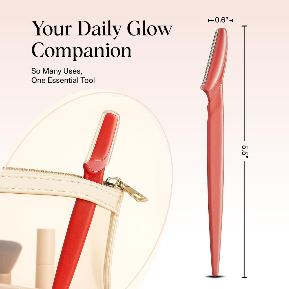 Kitsch Dermaplane Razor Multifunction Tool Coral trims brows and shaves face