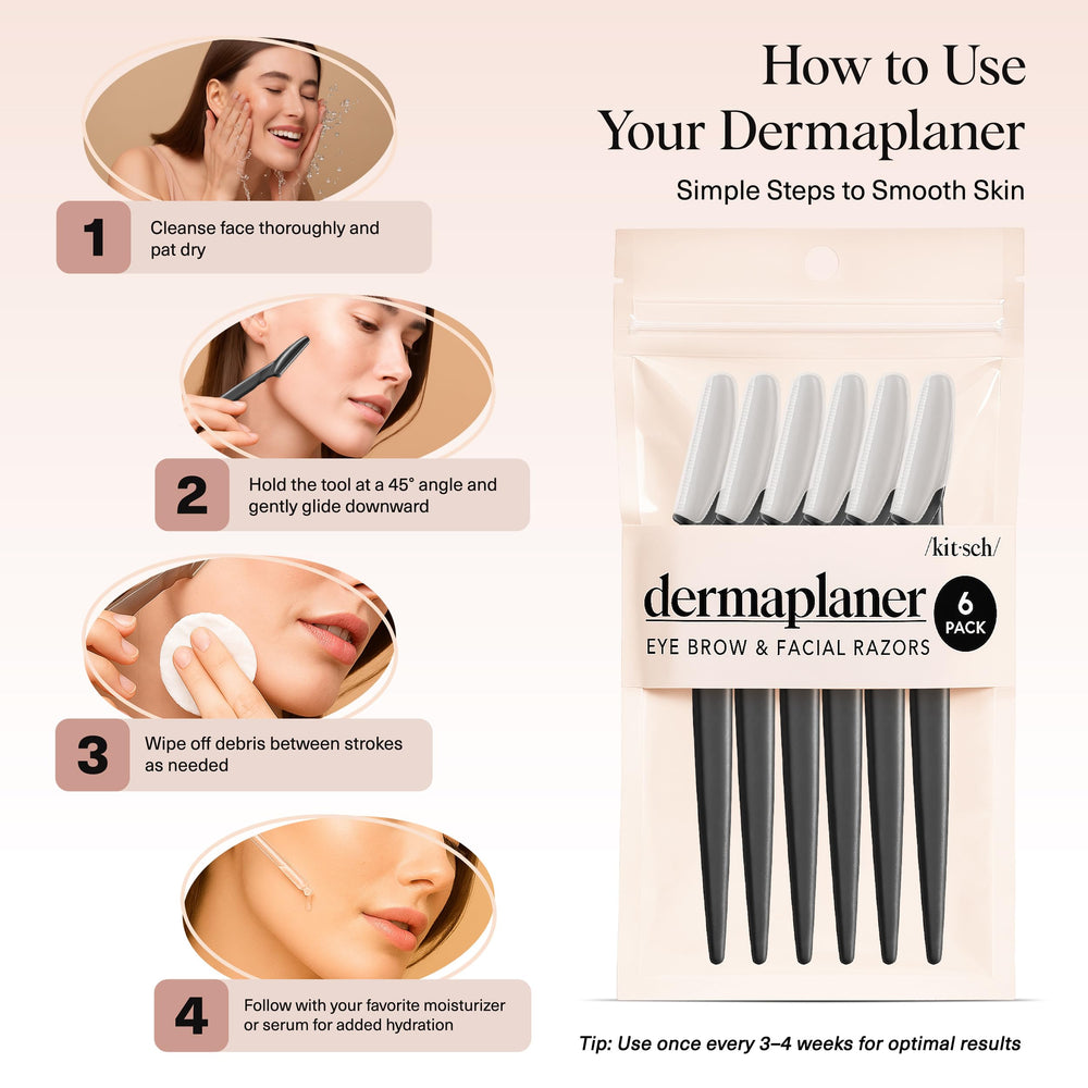 Kitsch Dermaplane Razor helps refine texture and minimize pores.