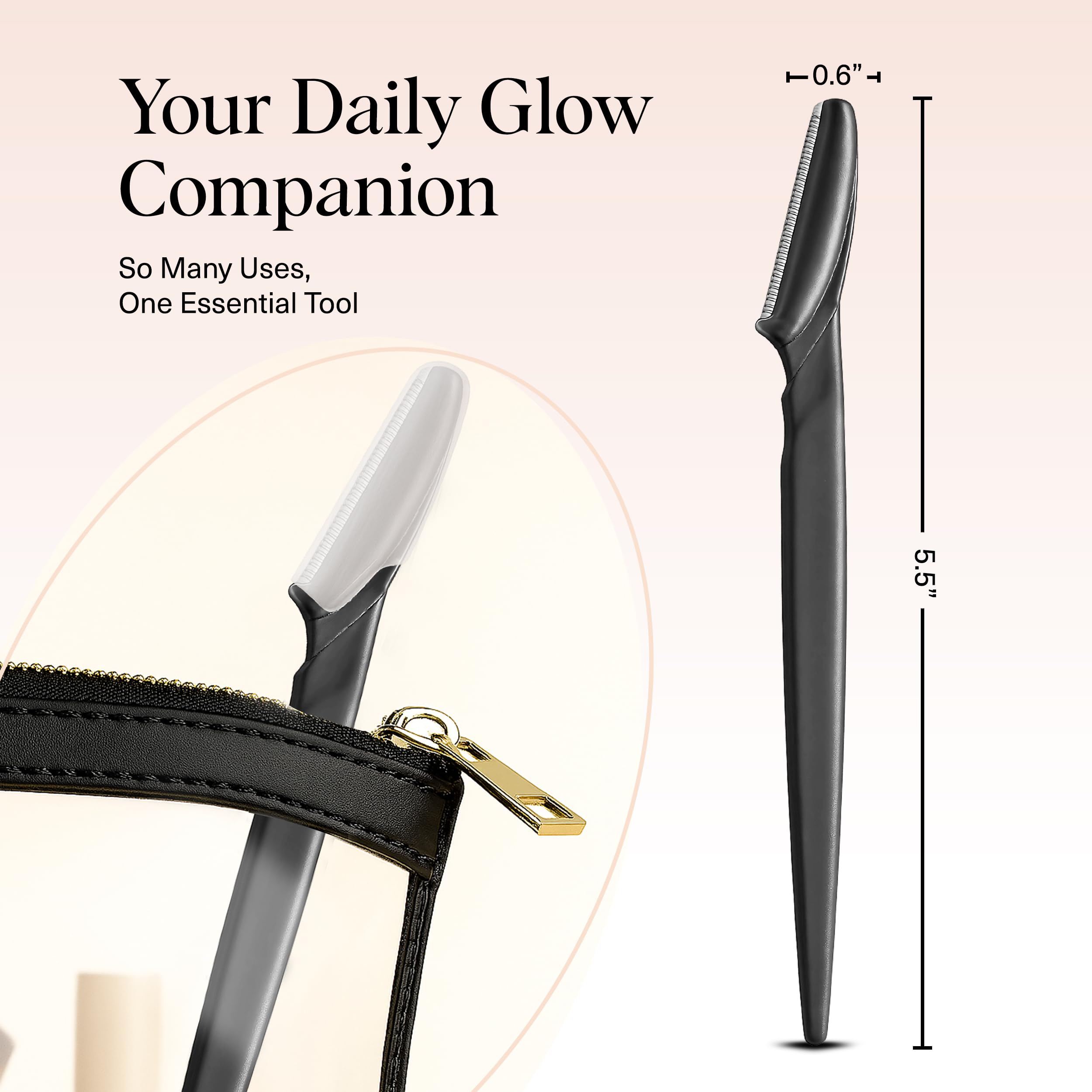 Kitsch Dermaplane Razor recycled-plastic build supports sustainability.