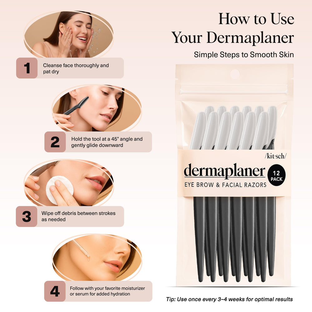 Full 12-piece dermaplane set packed for routine care.