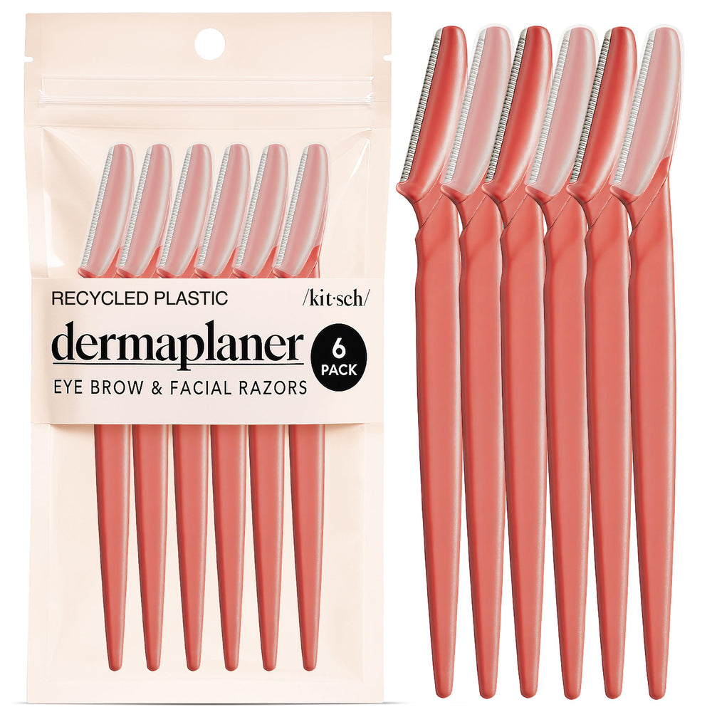Kitsch Dermaplane Razor for Women Face Coral six-piece pack for smooth exfoliation and prep