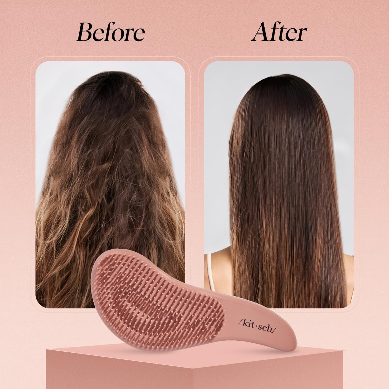 Kitsch Detangler Brush suits all hair types from curls to straight.