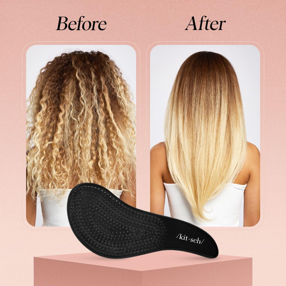 Kitsch Detangler Brush curly hair detangling reduces snagging.