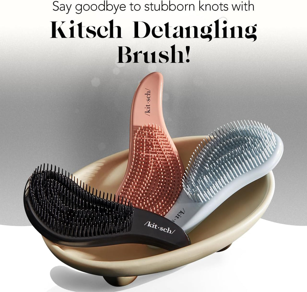 Kitsch Detangler Brush ergonomic handle for comfortable daily brushing.