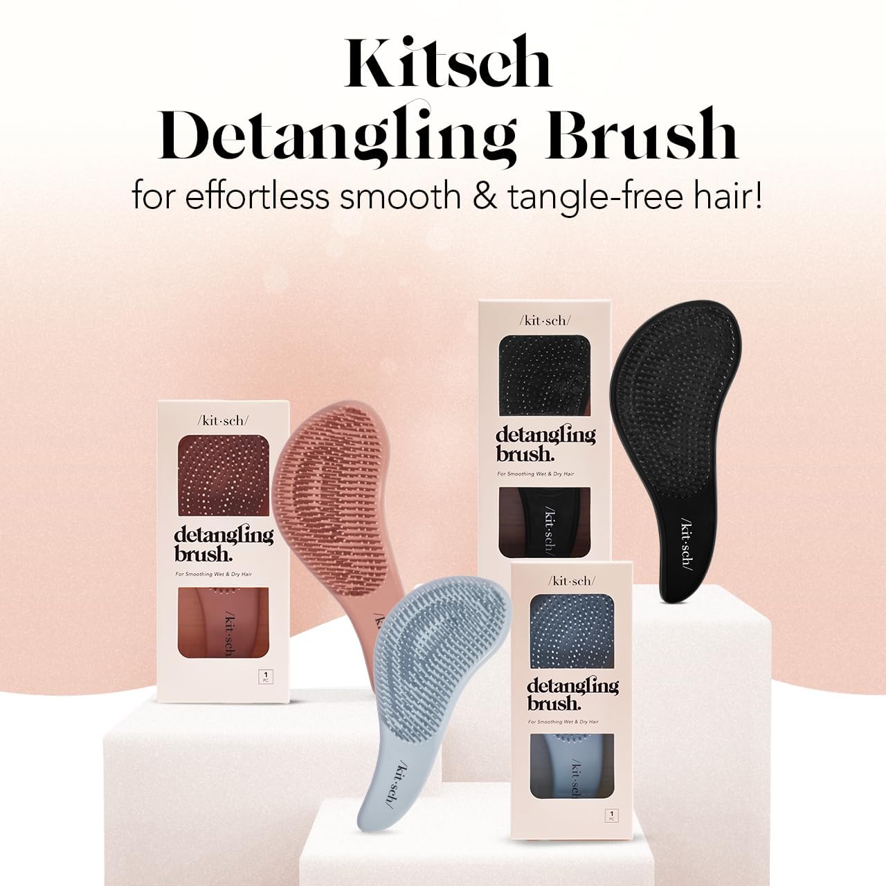 Kitsch Detangler Brush is portable and travel-friendly.