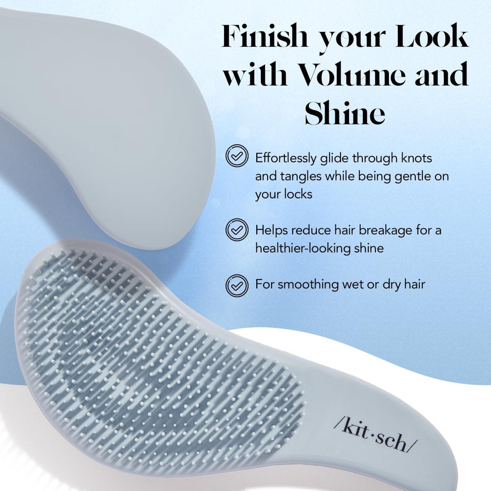 Kitsch Detangler Brush provides a soothing scalp massage while brushing.