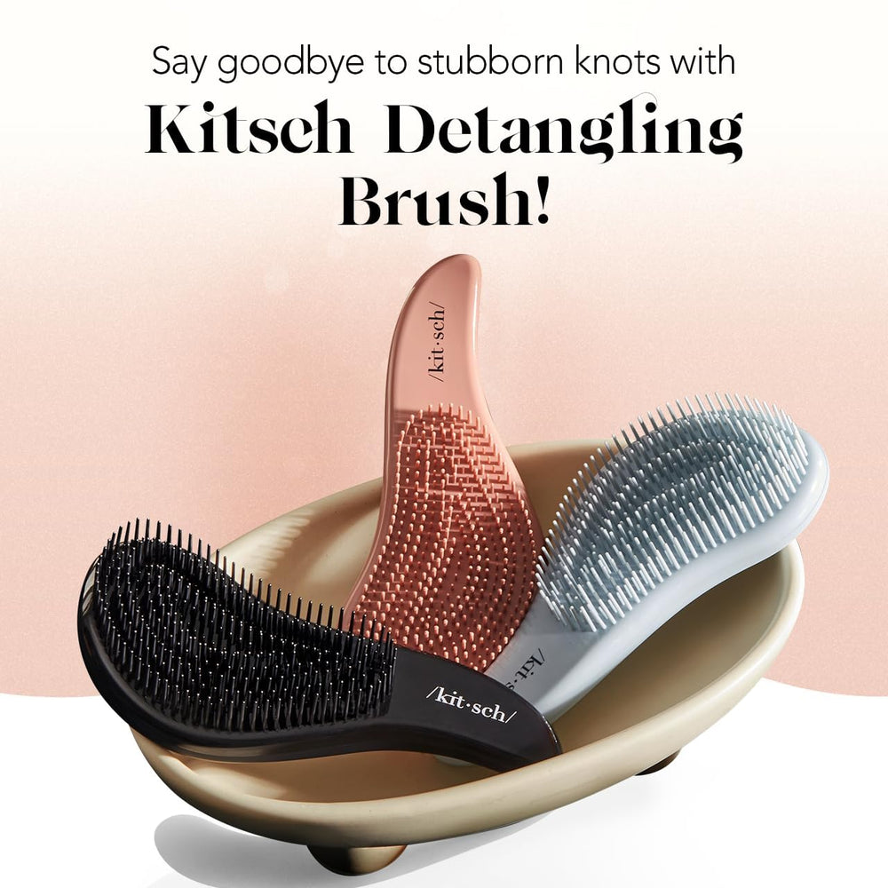 Kitsch Detangler Brush performs well on wet hair for gentle detangling.