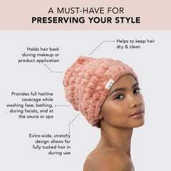 Kitsch diadema ajuste seguro para evitar movimientos al lavar la cara.