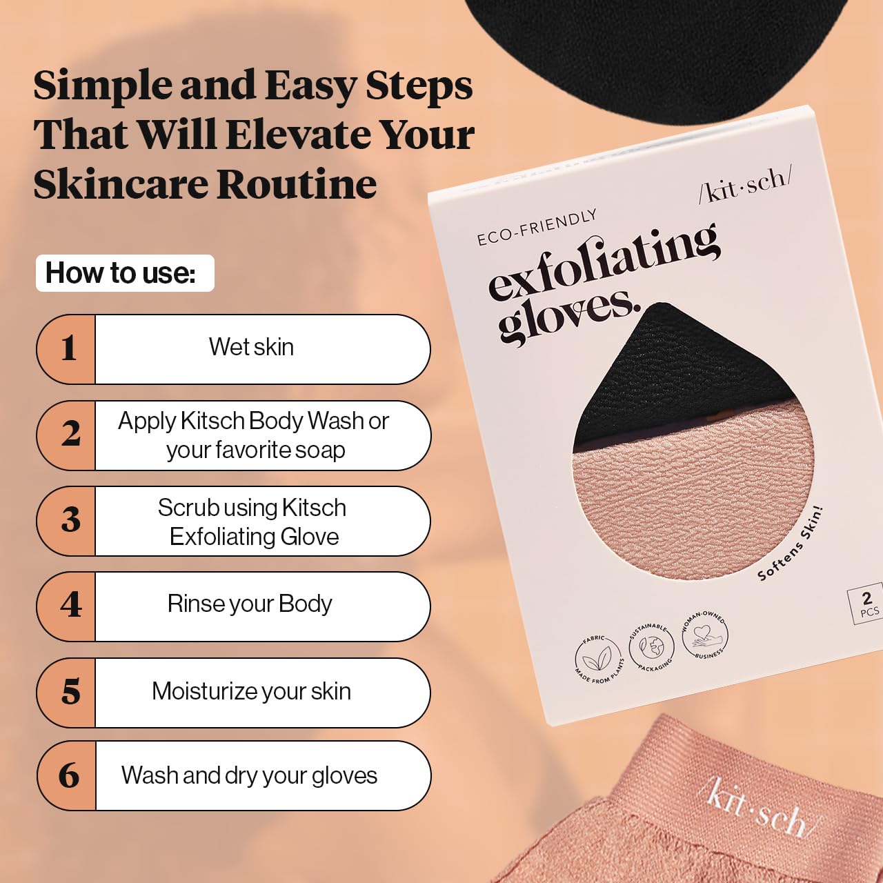 Kitsch diseño flexible permite exfoliar todo el cuerpo con comodidad