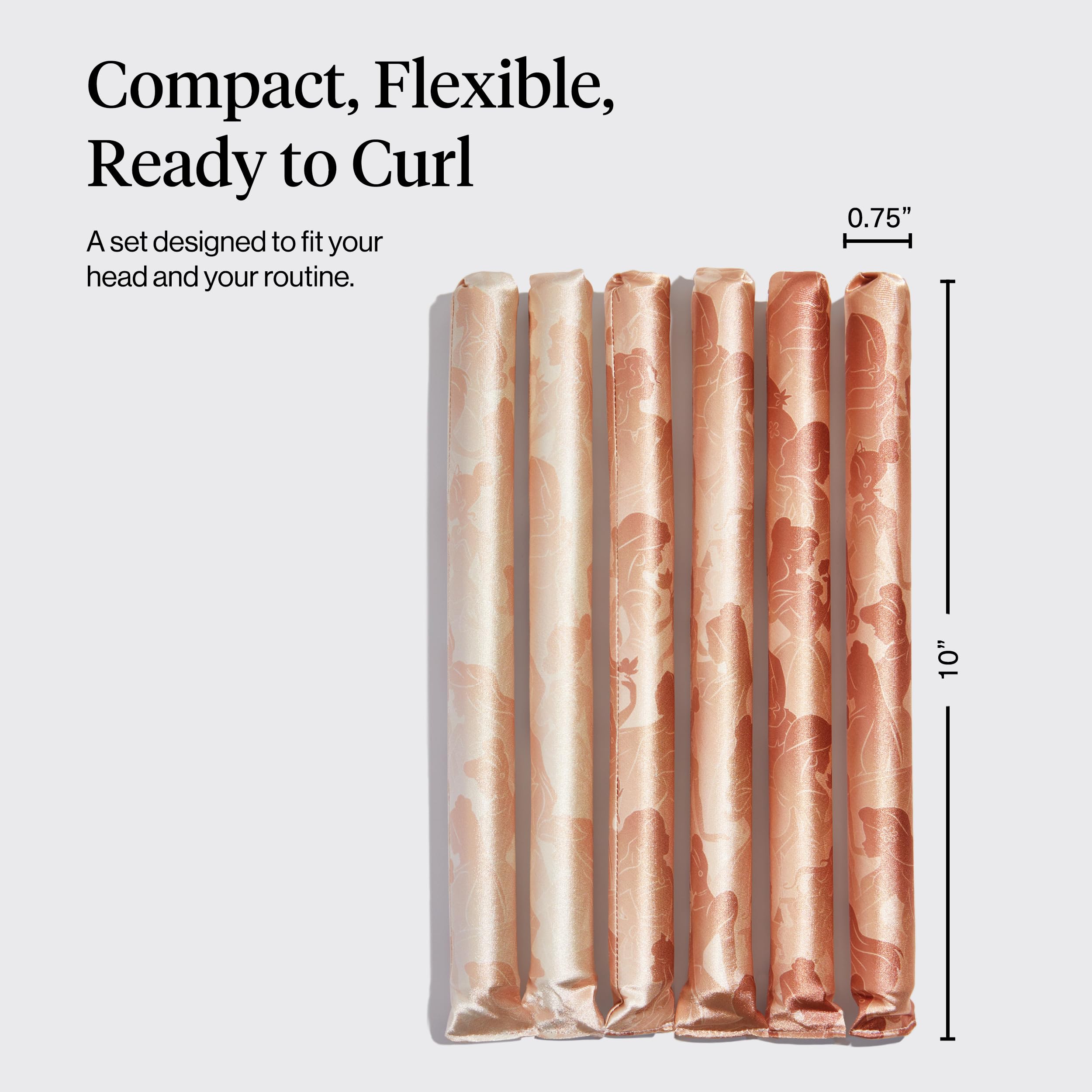 Close-up of satin heatless curlers resting in a cozy pillowcase.