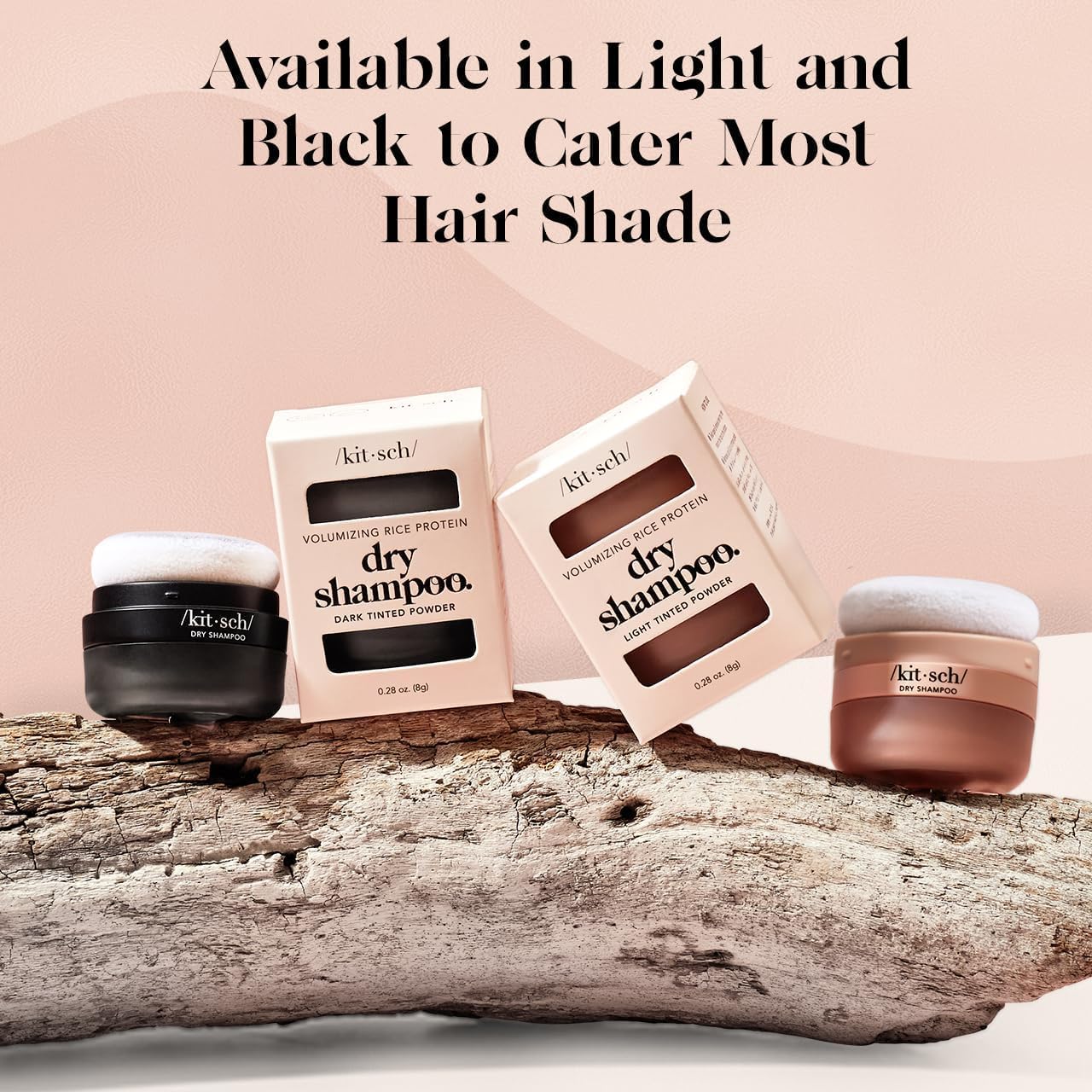 Kitsch Dry Shampoo Powder compact packaging supports travel routines.