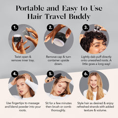 Kitsch Dry Shampoo Powder absorbs oil and adds volume for dark hair