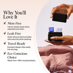 Kitsch durable recycled-plastic travel case offers lightweight, sustainable storage.