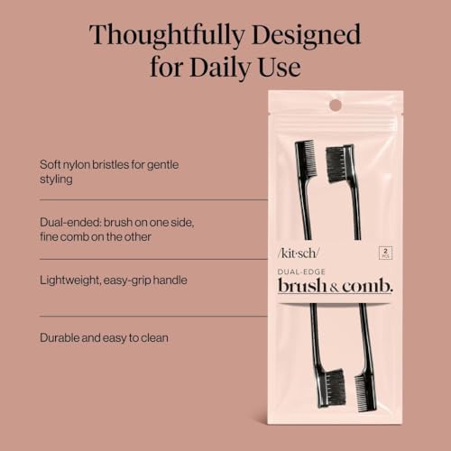 Kitsch edge brush ergonomic handle for comfortable styling touch-ups
