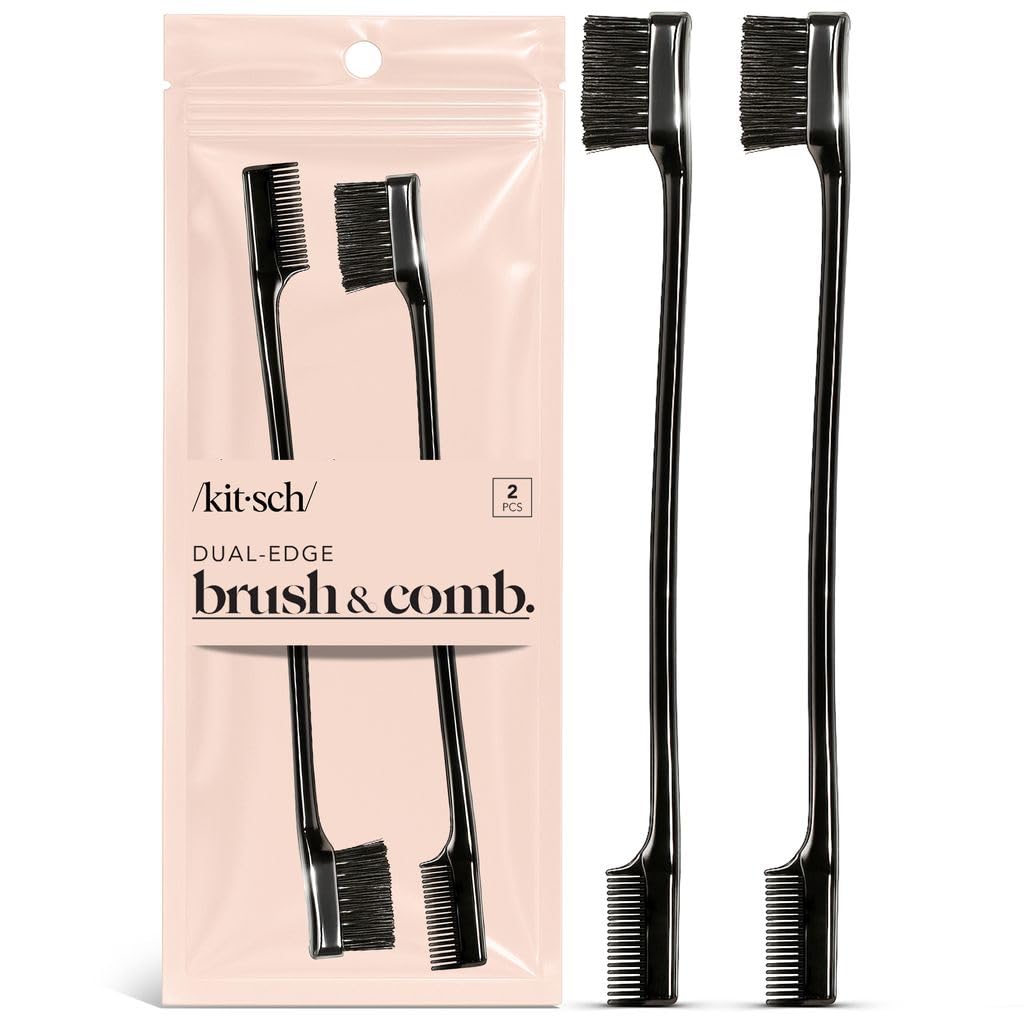 Kitsch edge brush two-in-one tool for precise lines on bangs and brows