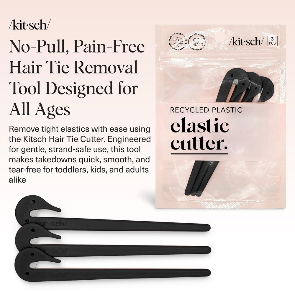 Kitsch hair tie cutter with ergonomic handle enabling smooth no-pull removal