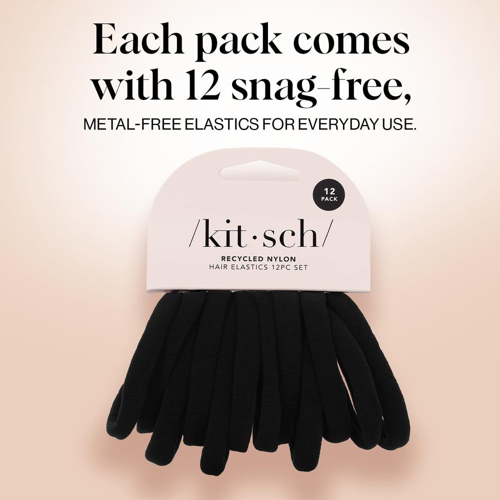 Kitsch ligas pelo nylon negro, empaque compacto para regalo y almacenamiento