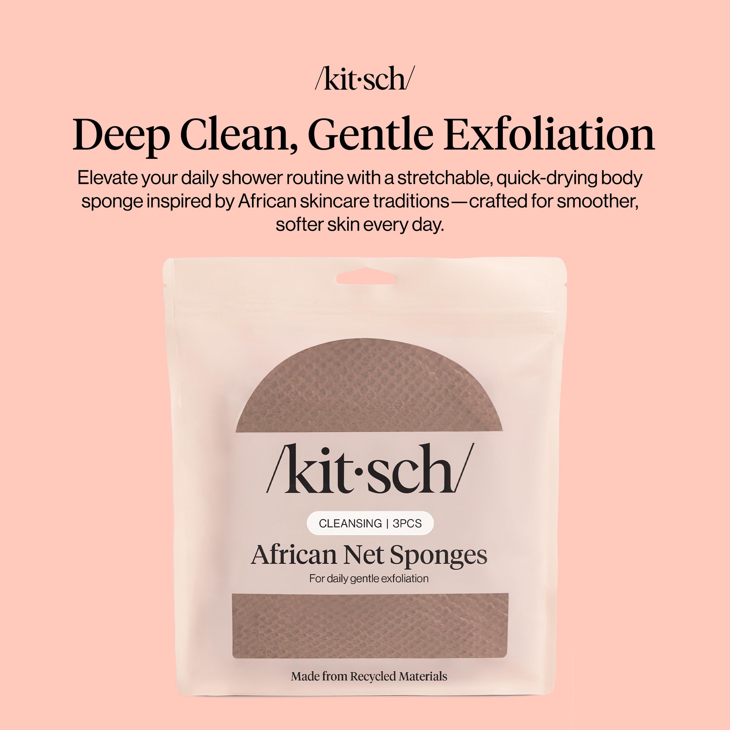 Kitsch Esponja Neta Africana: higiene duradera en la ducha