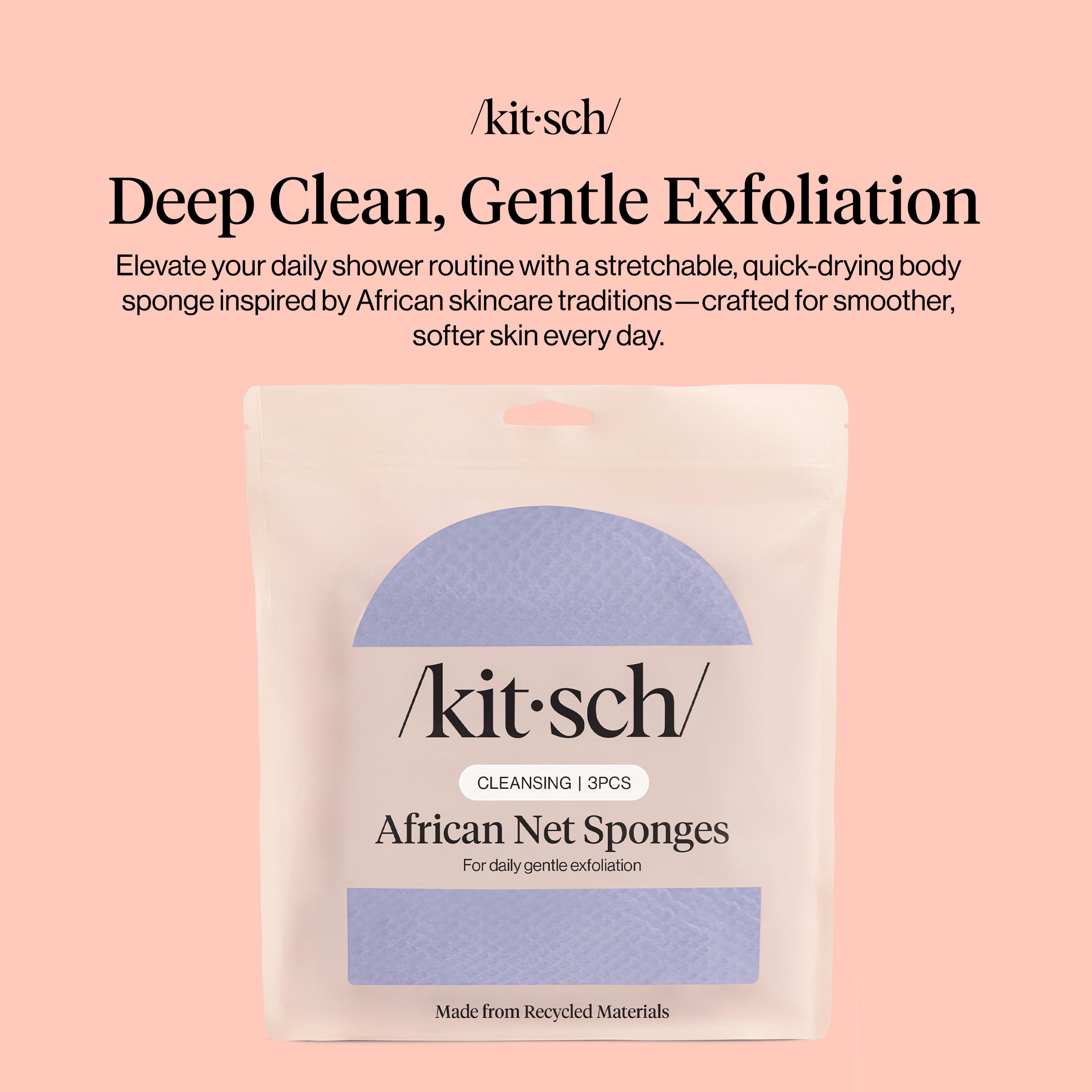 Kitsch esponja de red africana con malla duradera mejora la higiene y durabilidad.