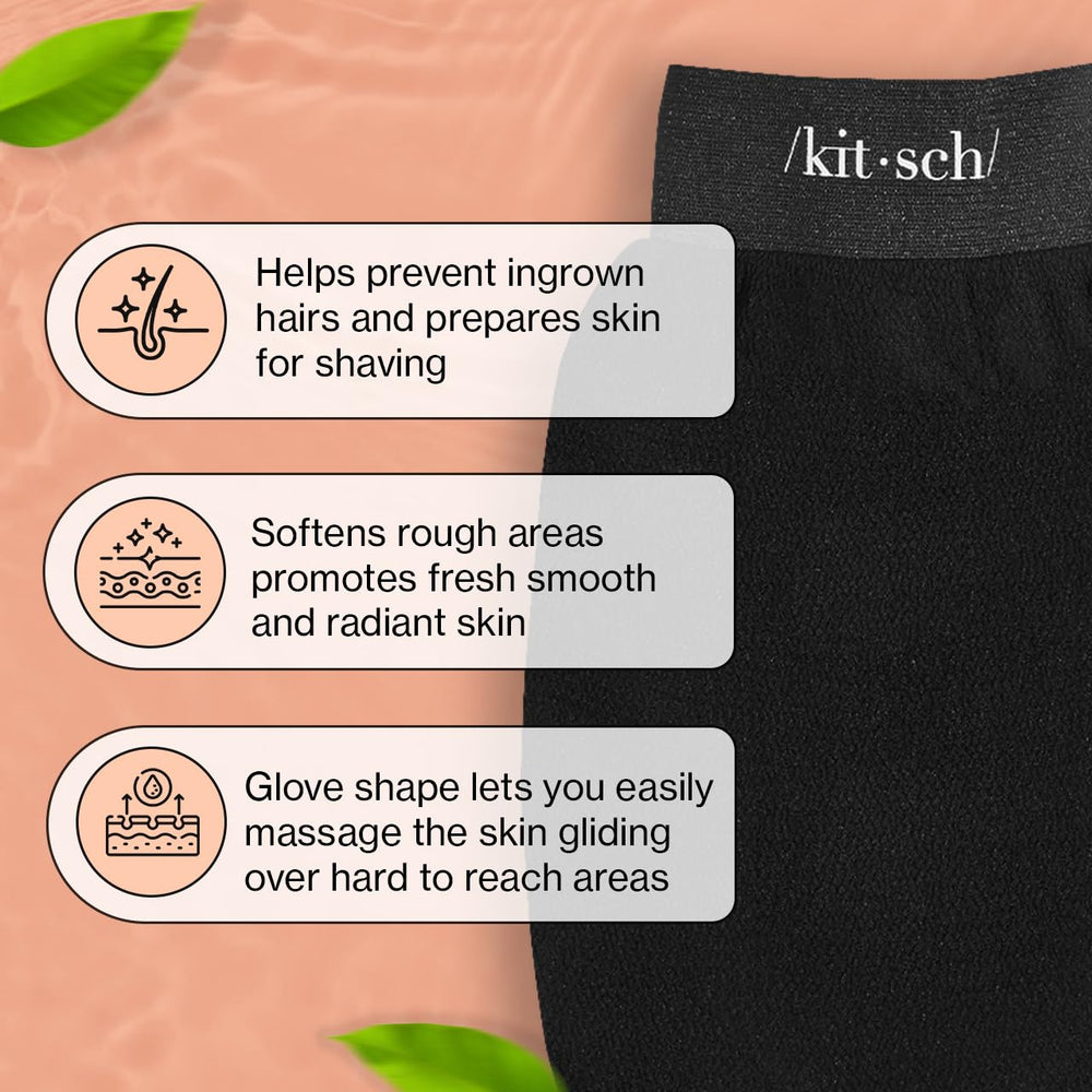 Guante exfoliante coreano de Kitsch para ducha, exfoliación profunda sin irritación.