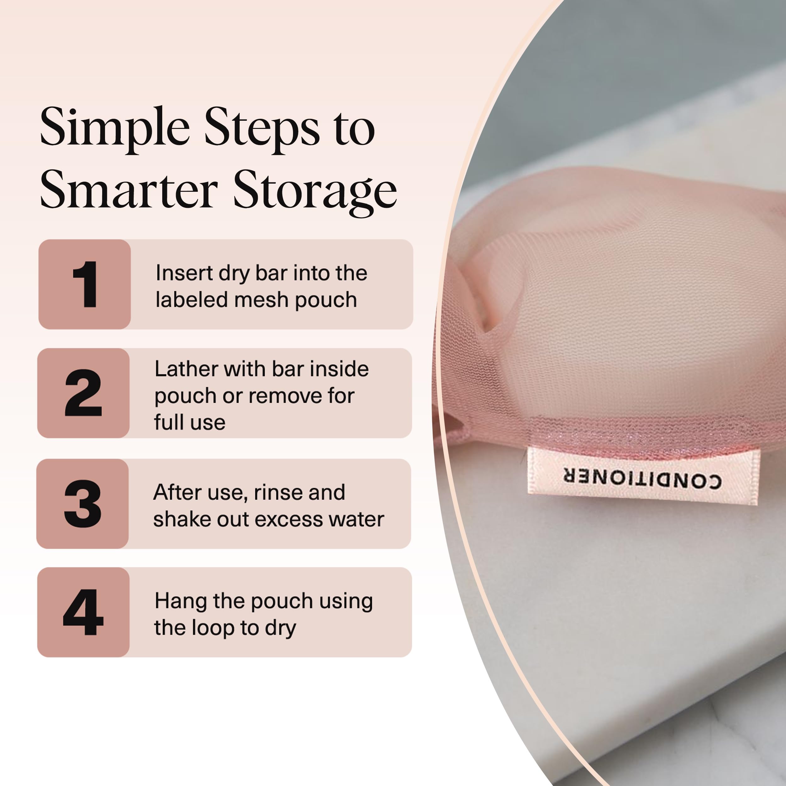 Kitsch breathable mesh pouch keeps bars dry in travel showers and gym bags