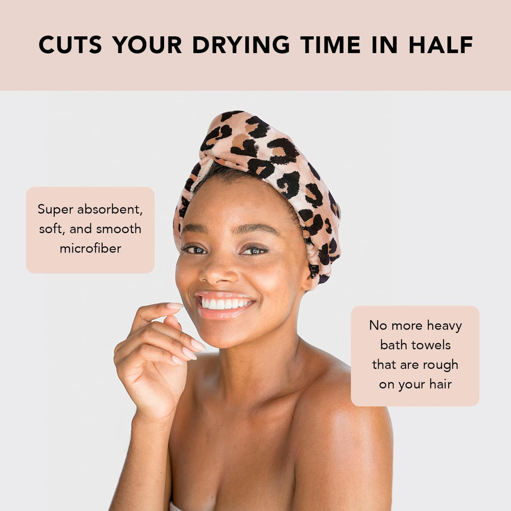Kitsch fast-drying microfiber towel delivers rapid moisture removal.