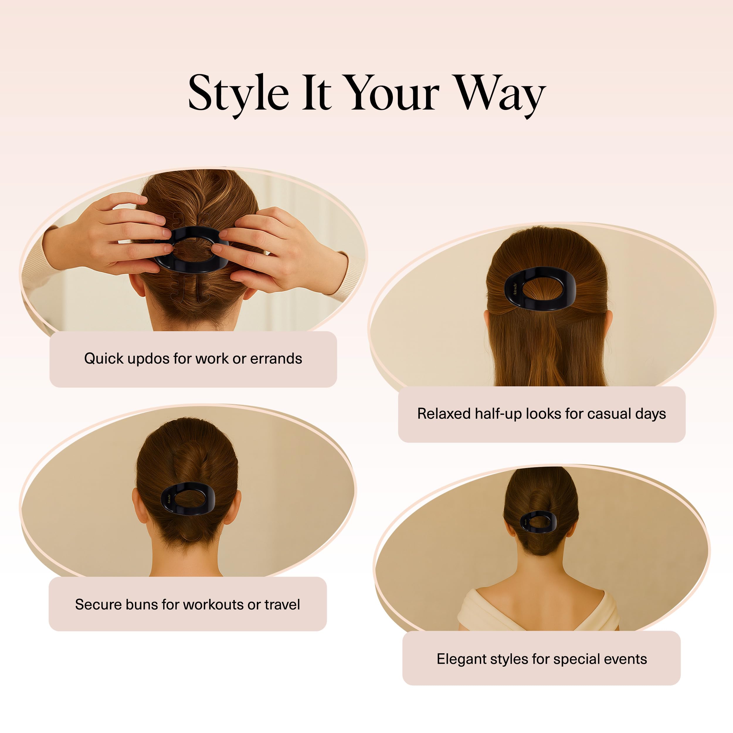 Kitsch flat clip with matte finish for polished daily looks.