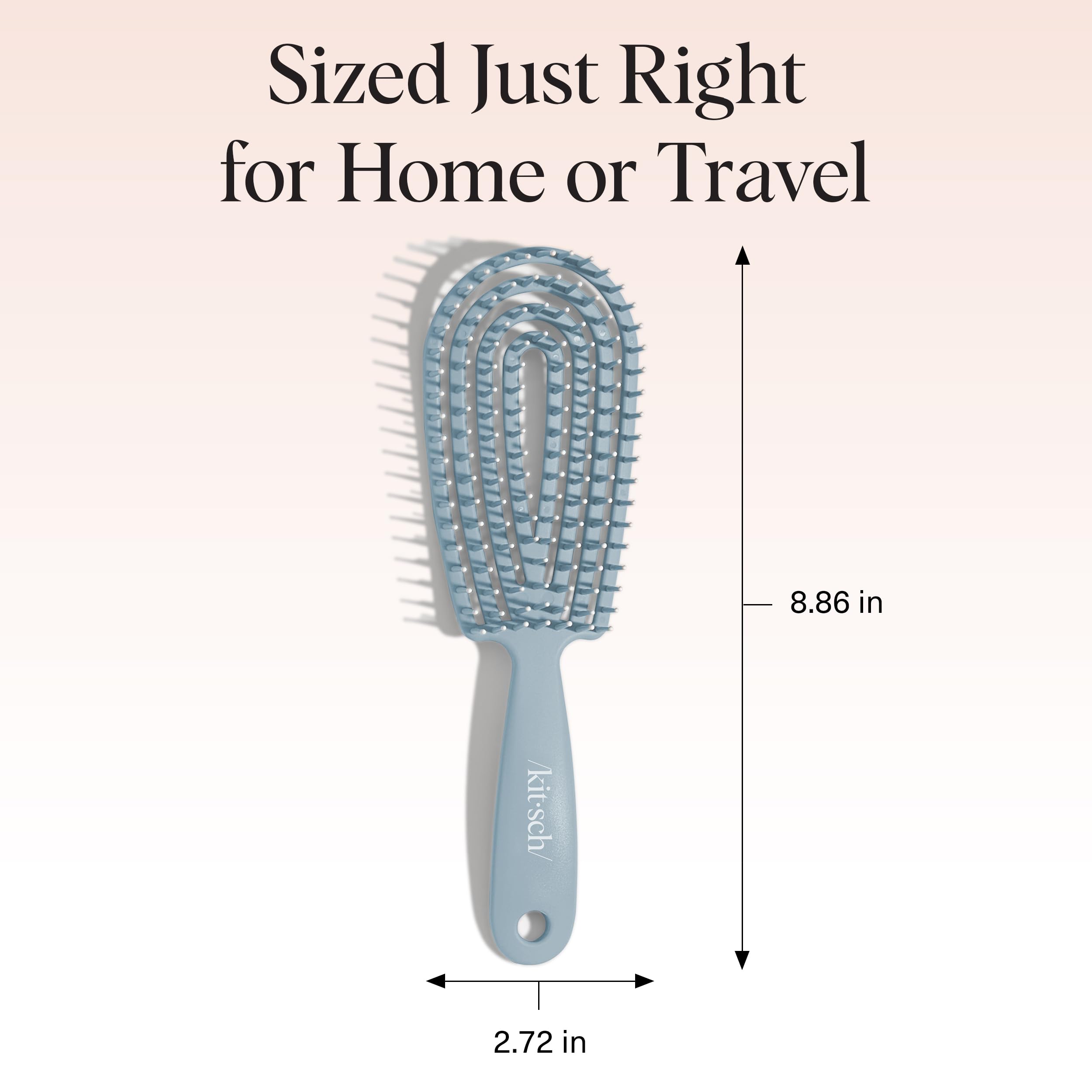 Kitsch Flexi Flow Detangler Brush defines curls and waves while detangling.