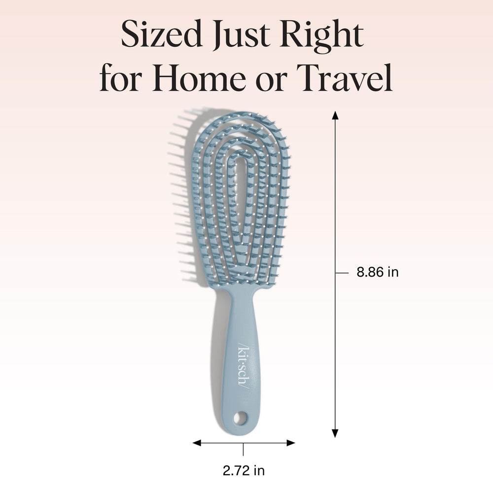 Kitsch Flexi Flow Detangler Brush defines curls and waves while detangling.