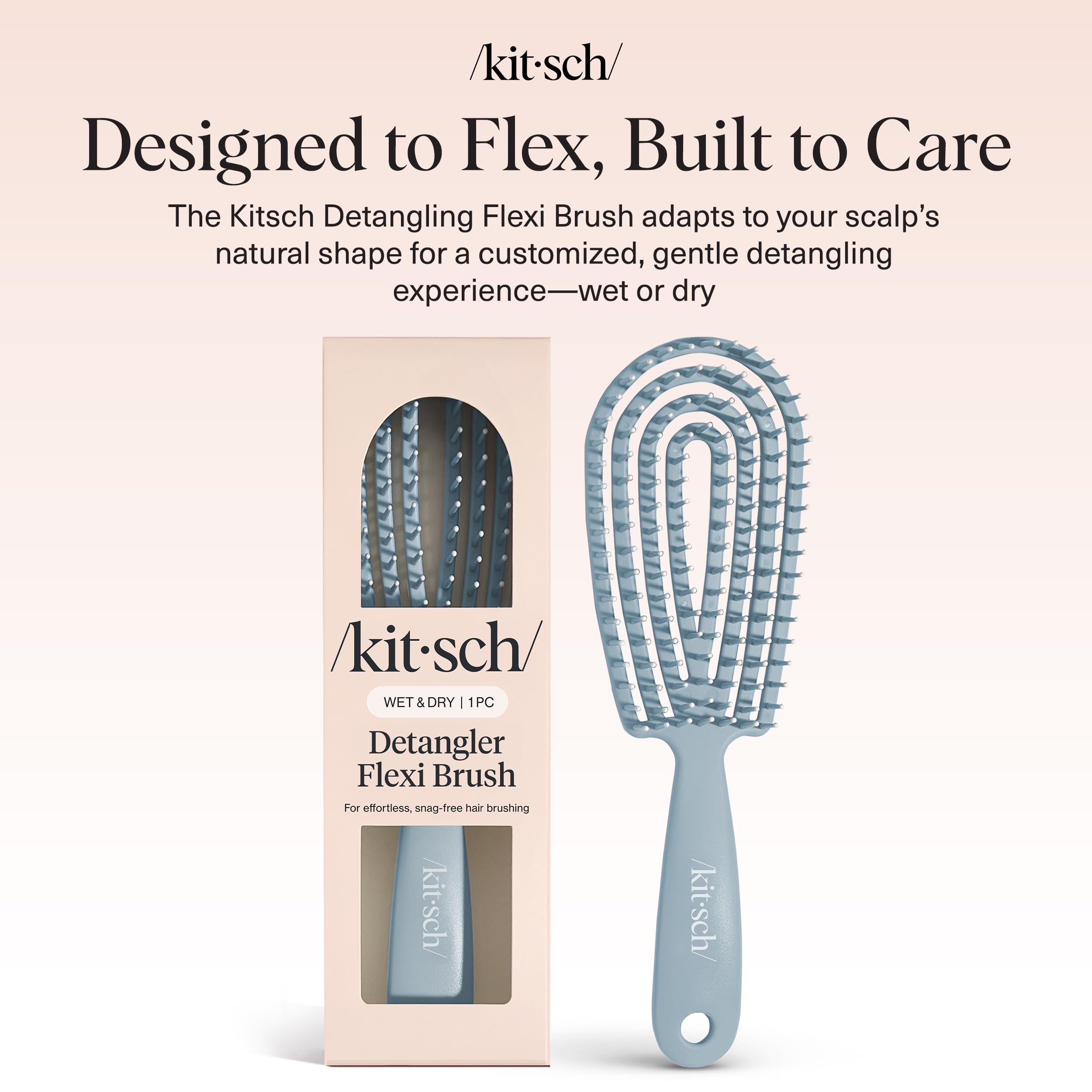 Kitsch Flexi Flow Detangler uses recyclable materials for eco-conscious brushing.