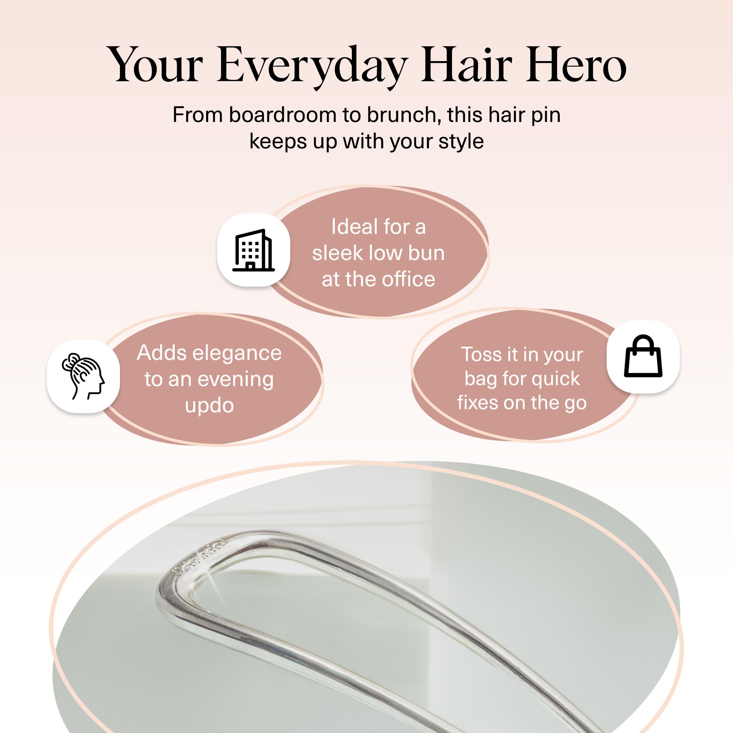 Kitsch French hair pin with anti-rust finish for daily wear.