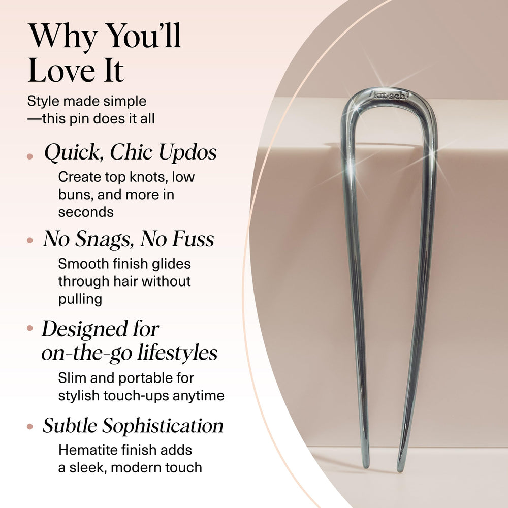 Kitsch french hair pin chignon-style keeps hair neat during formal occasions.