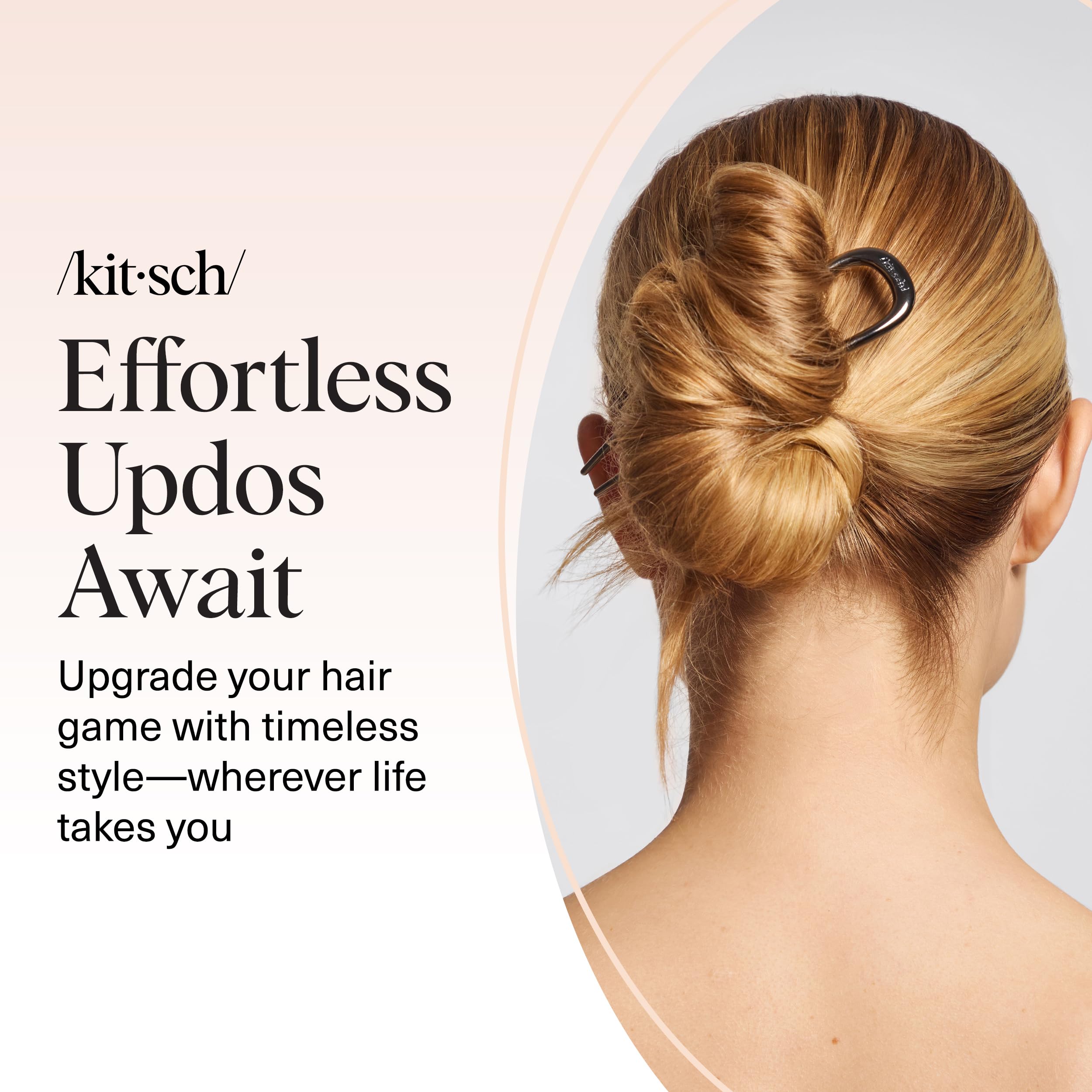 Kitsch metal-finish back view emphasizes smooth, anti-rust design for durable wear.