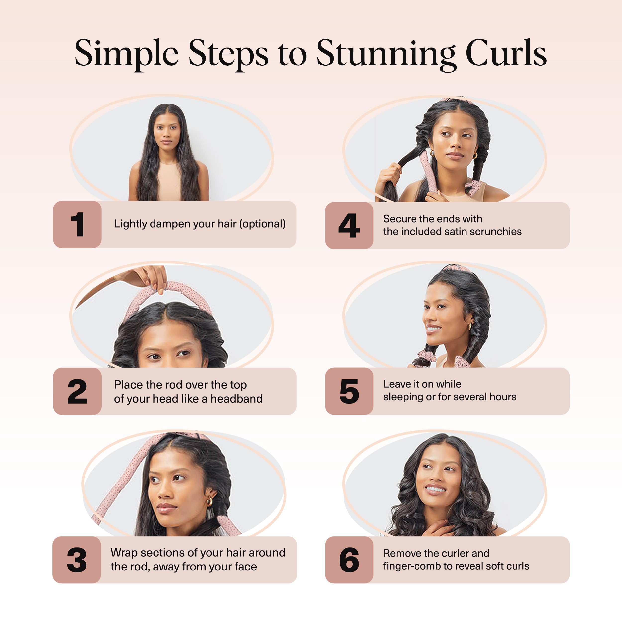Kitsch heatless curlers can reduce frizz for next-day looks.