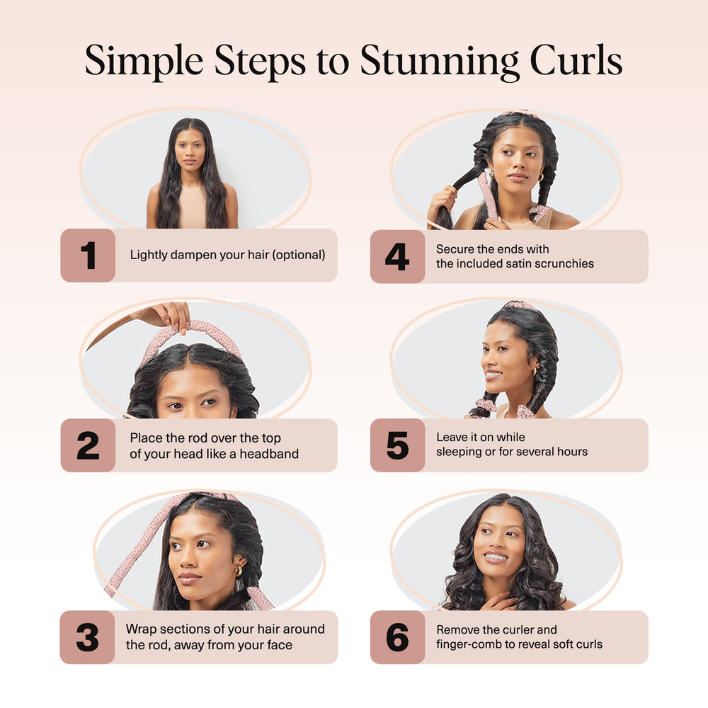 Kitsch heatless curlers can reduce frizz for next-day looks.