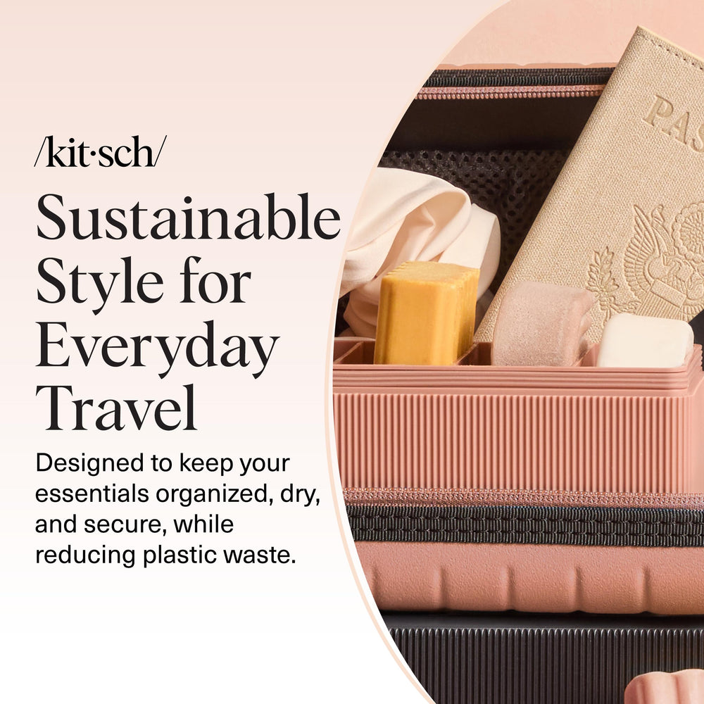 Kitsch travel case stays dry and easy to clean after use.