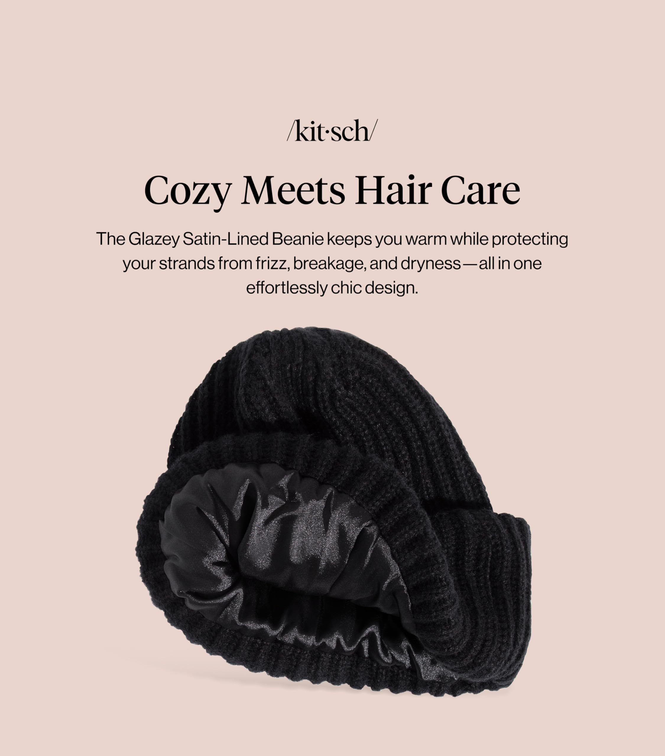 Gorro Glazey de Kitsch en negro, diseño para uso diario y estilo elegante.