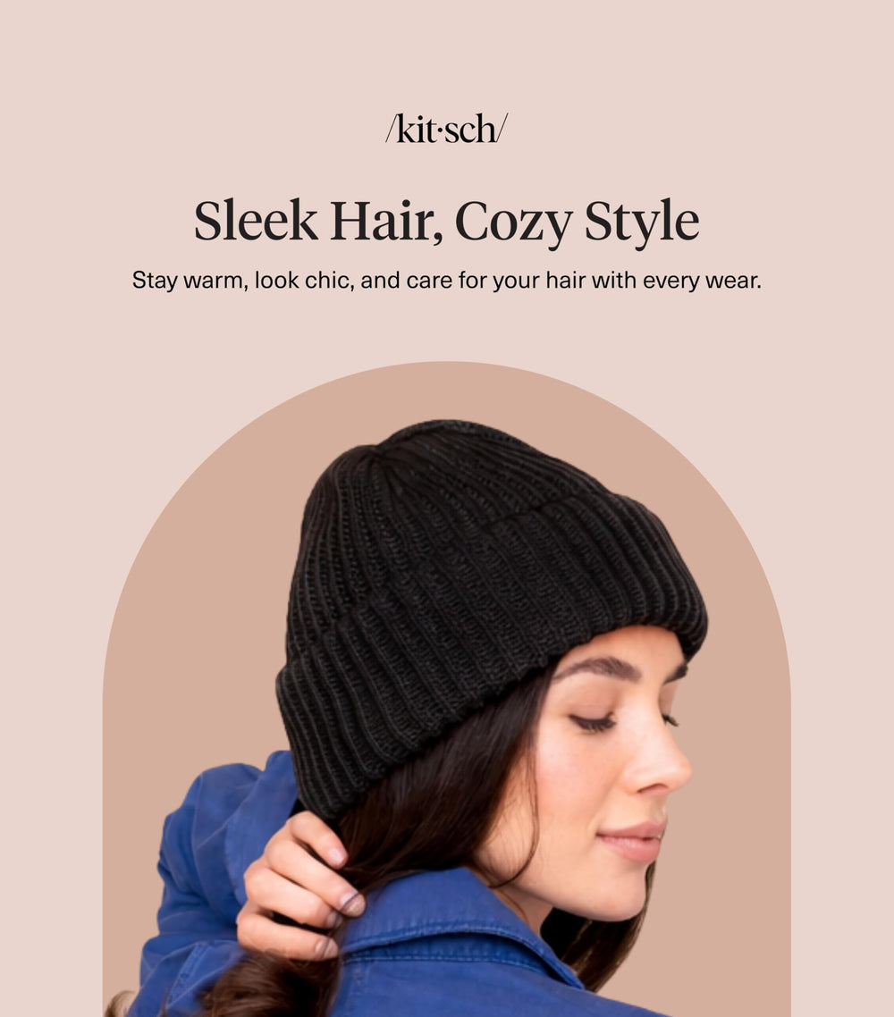 Gorro Glazey negro de Kitsch ideal para cabello rizado y liso.