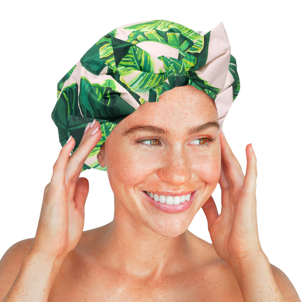 Gorro Kitsch con hojas de palma, estilo y protección para el cabello.