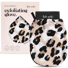 Kitsch guante exfoliante Leopardo para exfoliación suave en la ducha