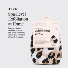 Guante exfoliante Kitsch Leopardo para piel suave tras cada lavado