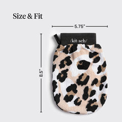 Kitsch Leopardo guante exfoliante, elimina células muertas con suavidad