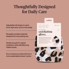 Guante exfoliante Leopardo de Kitsch, ideal para preparar la piel para rasurar
