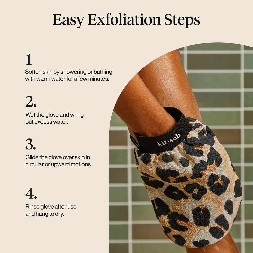 Kitsch Leopardo guante exfoliante, regalo perfecto para cuidado personal